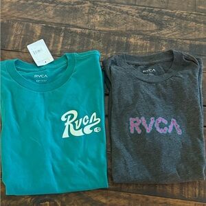 RVCA Set of 2 Tees Kids XL & M both appear to be same size though NWT